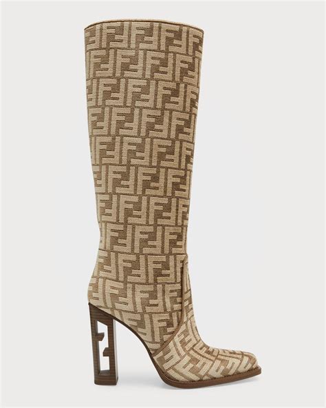 fendi jacquard boots|fendi leather boots.